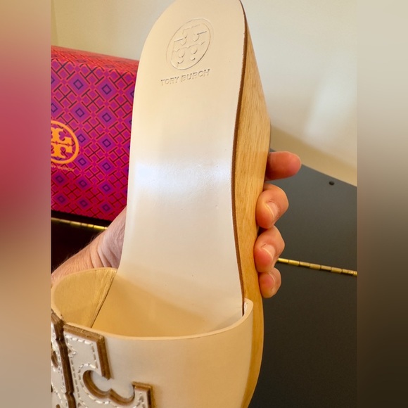 NWT authentic luxury summer spring beach Tory Burch Ines 80MM wedge slide/sandal - Picture 17 of 17